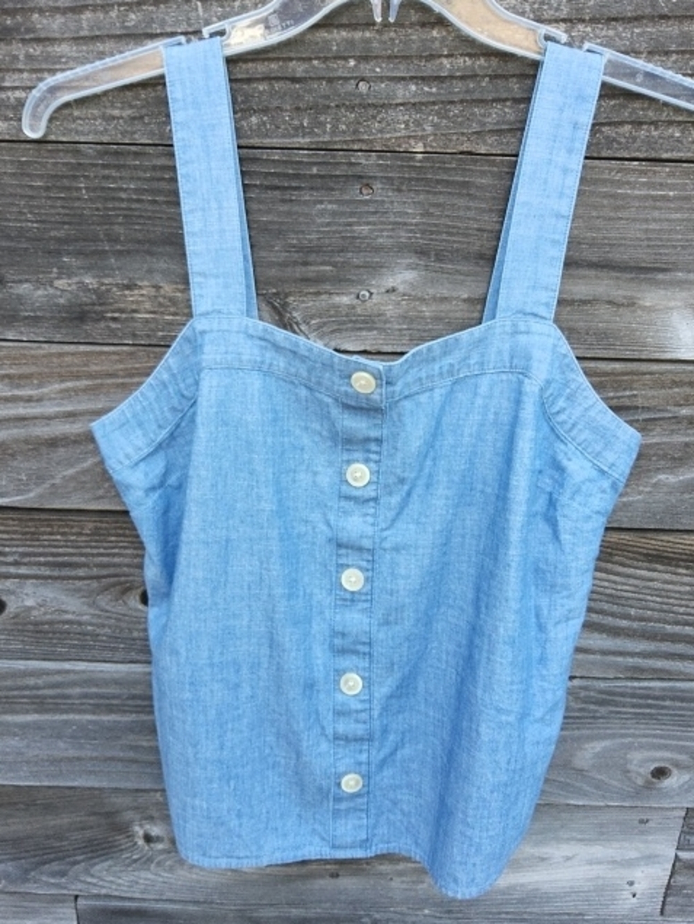 J. Crew Factory Light Blue Chambray Tank Top Size Medium